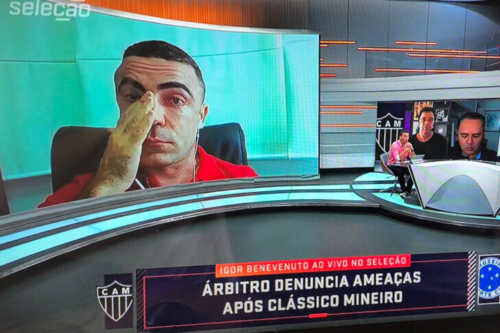 Árbitro de Galo x Cruzeiro chora ao vivo na TV e relata ameaça de morte; confira