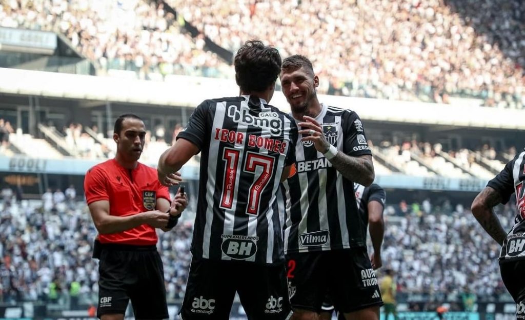 Jogadores do Atlético-MG na Arena MRV